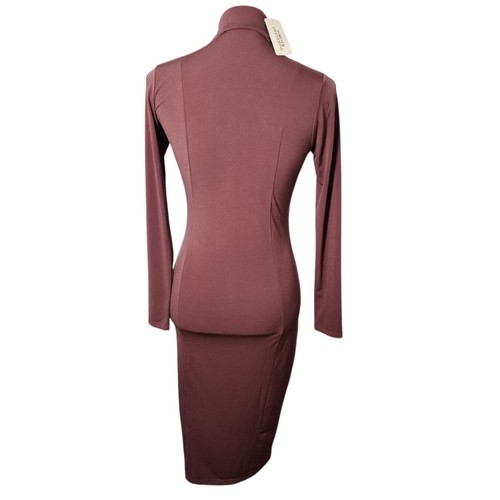 Forever 21 Bodycon Mauve Knee Length Dress Size Small - Picture 3 of 5