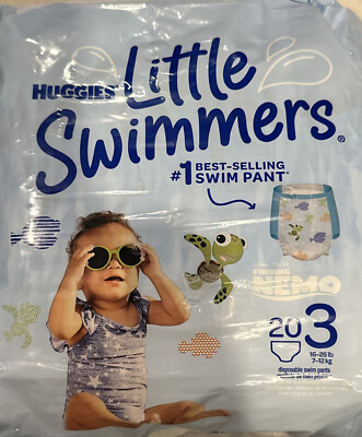 Huggies Little Swimmers Baby Swim Diapers, Size 3 Small, 20 Count Travel Beach