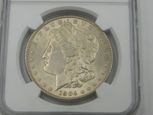 1904 Morgan Silver Dollar $1 NGC UNC Details Cleaned (605) - Picture 2 of 4
