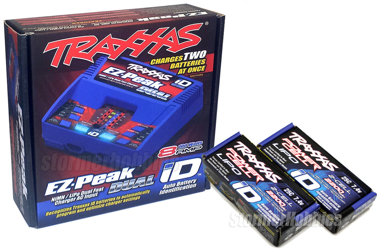 Traxxas EZ-PEAK DUAL iD Charger w/(2) 7.4V 2200mAh 2s Lipo Traxxas EZ-PEAK DUAL iD Charger w/(2) 7.4V 2200mAh 2s Lipo