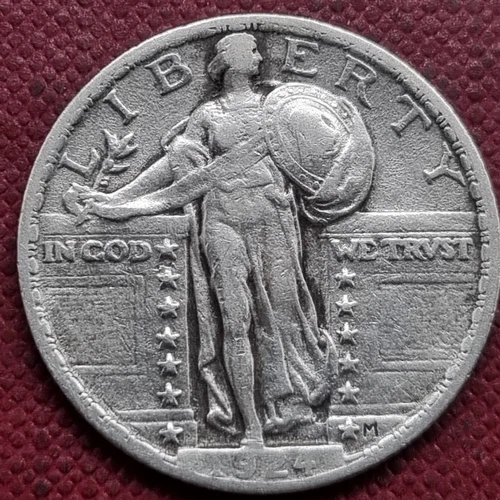 1924 Standing Liberty Quarter 25c Better Grade VF Details #84903