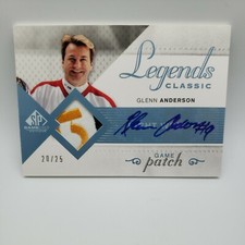 2007-08 SP Game Used Hockey Glenn Anderson Legends Classic /25 Auto Patch HGJ-GA