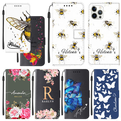 Stand Wallet Leather Personalised Cover For iPhone 15 14 16 Pro 13 12 Phone Case