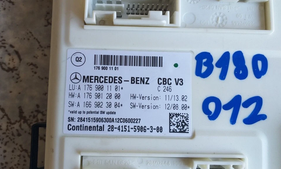 CENTRALINA MODULO BODY COMPUTER  MERCEDES BENZ CLASSE B W246  2012 RICAMBI AUTO - Immagine 4 di 4