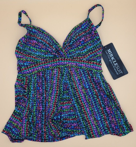 MIRACLESUIT Stitch it Cleo Tankini Swim Top SZ 14 Multicolor #6554064 NWT - Picture 6 of 7