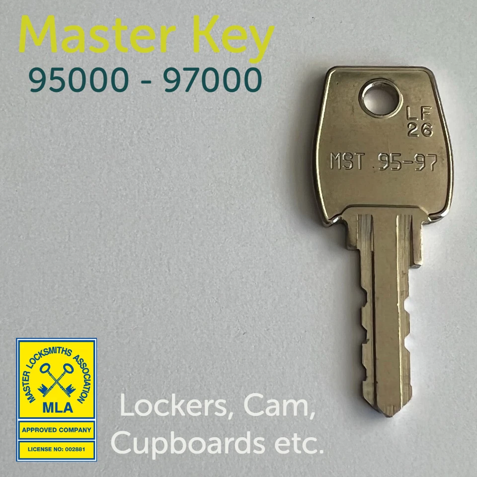 MST 95-97 L&F Master Key Series 95000 to 97000 Locker Keys + More