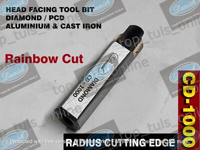 1x CYLINDER HEAD FACING TOOL BIT PCD DIAMOND 12mx50m RADIUS EDGE ALUMINIUM CAST