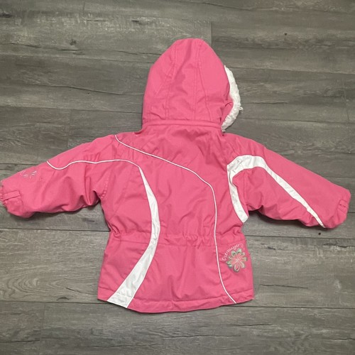 Obermeyer Girls Faux Fur Lined Hood Zip Front Winter Snow Coat Jacket Pink Sz 4 - Picture 8 of 10