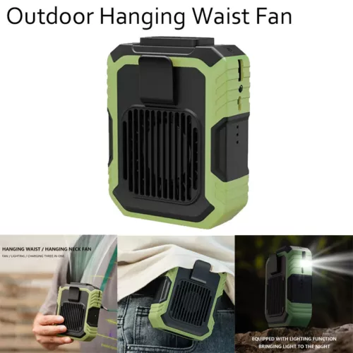 2024 Portable Waist Clip Fan Hanging Cooling Fan USB Rechargeable Power Bank Fan - Picture 1 of 14