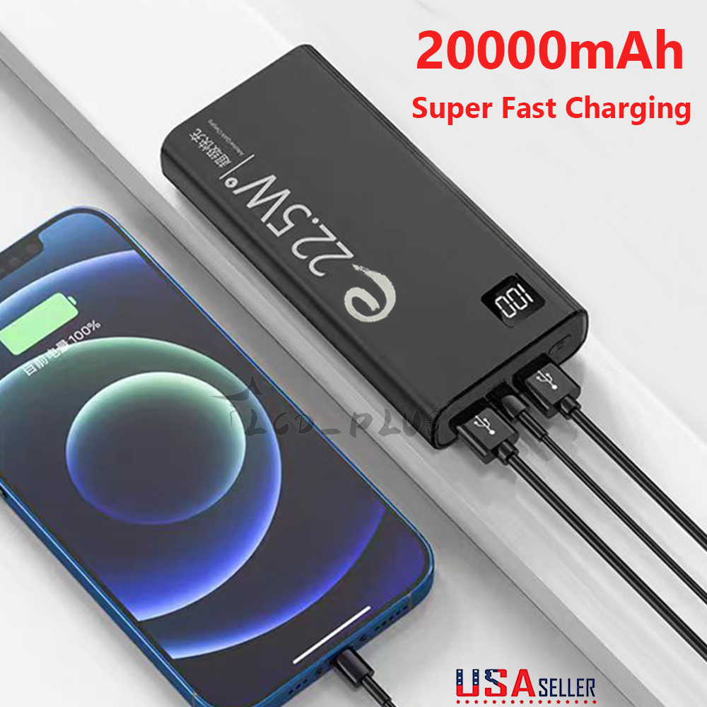 20000mAh 22.5W Portable Power Bank USB External Battery Charger For Cell Phone