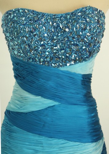NWT Jovani Size 2 Short Strapless Evening Cruise Prom Dress Blue $550 Club Gown - Picture 11 of 12