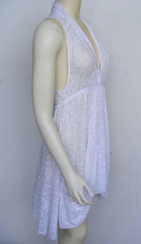 Free People Beach Dress XS Pool Resort Cruise Draped Flowing Hi-Low Racer Back S - Picture 7 of 8