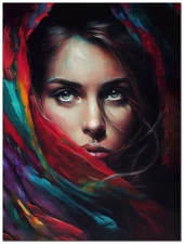 Colorful Head Scarf by Incado Gallery-Wrapped Canvas Giclee Art (16 in x 12 in)