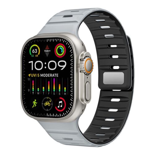 For iWatch Band Series 10 9 8 7 6 5 4 3 SE Ultra Magnetic Silicone Wrist Strap - Photo 41 sur 47