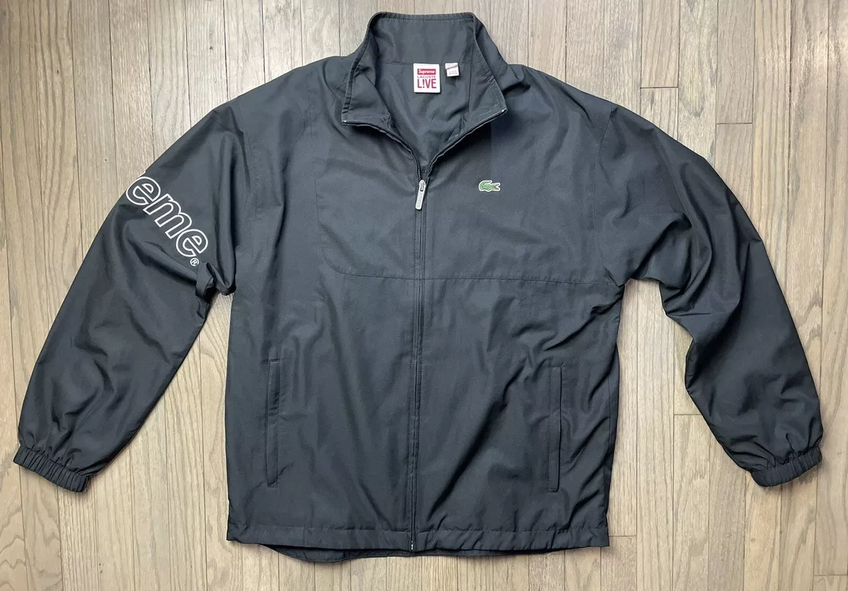 Supreme Lacoste Track Jacket Black Men's Size SS17 Spell Out Zip Up | eBay