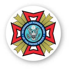 VFW VETERANS OF FOREIGN WARS VINYL DECAL STICKER MILITARY ARMED FORCES 5.5" 2-PK