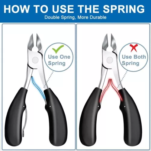 Nail Scissor Toenail Clipper Thick Ingrown Toe Nail Heavy Duty Precision BLACK - Bild 11 von 15