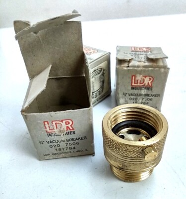 LDR NOS 3/4in Brass Garden Hose Vacuum Breaker (020 7506) Lot of 3
