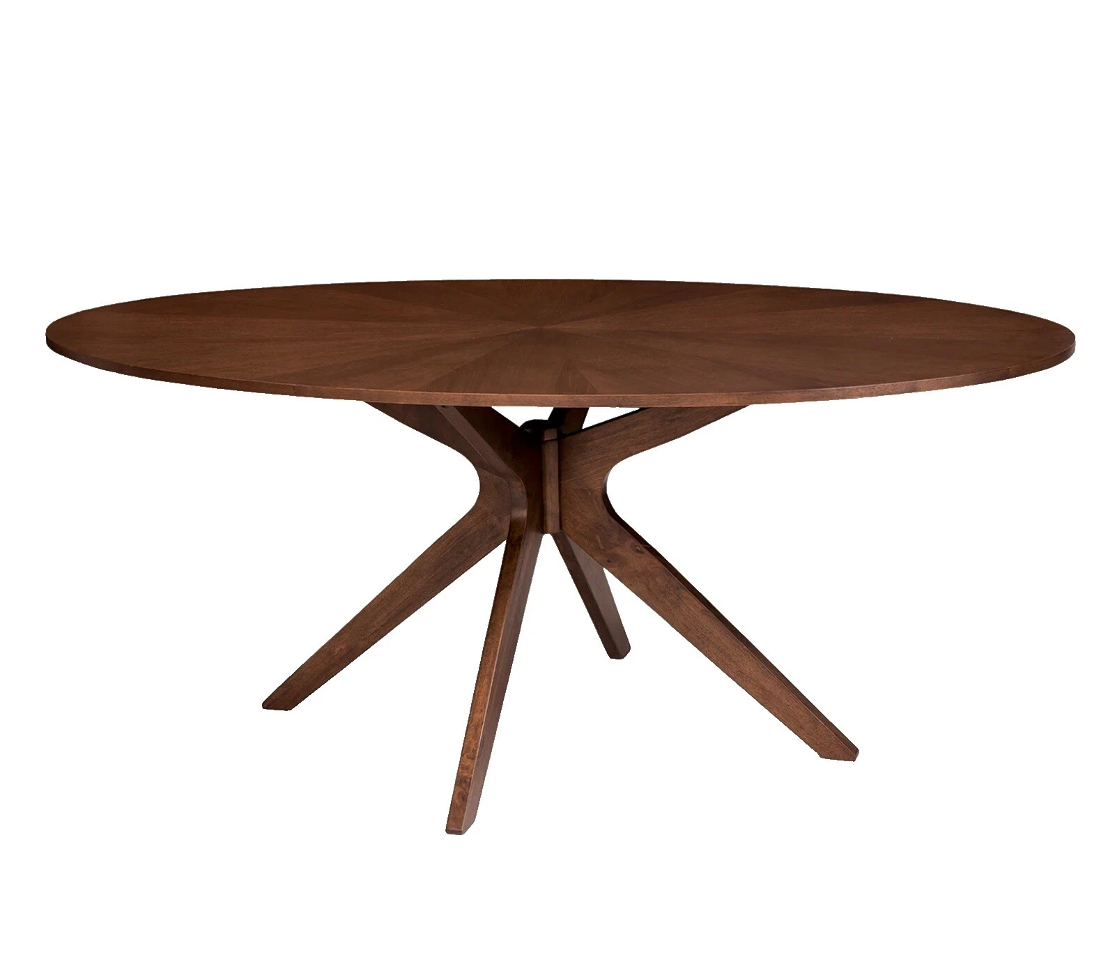 核桃椭圆形餐桌椅