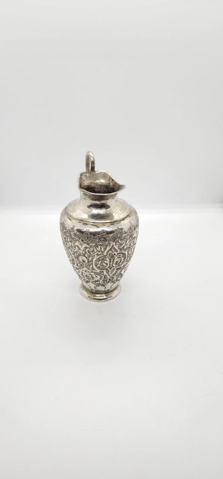 Raro persa antigo Niello prata Ewer — 84 Zolotnik — Qalamzani gravado à mão. - Imagem 3 de 4