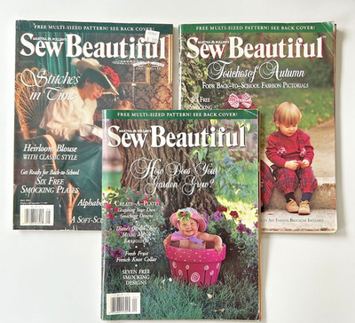 Sew Beautiful Martha Pullen Magazine x3 Spring Fall 1996 1997 Smocking