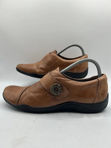 Mocassini donna Clarks Artisan taglia 9 5M foderati in pelle marrone casual