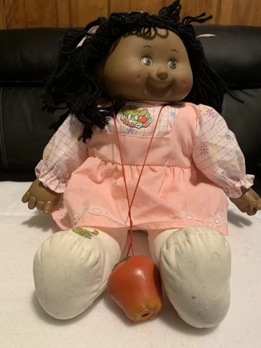 Cabbage Patch Kids African American Girl Doll Pink Dress Curly Black Hair Brown…