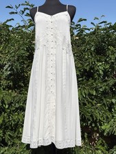 Caroline Constas L Ivory PolyBlend Sleeveless Button front Strappy Sleeve Dress