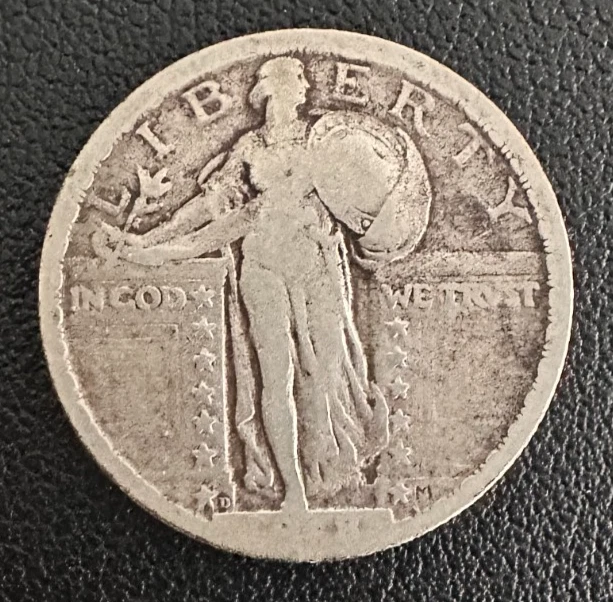 Uncertified Silver 1918 Year Standing Liberty US Quarters (1916