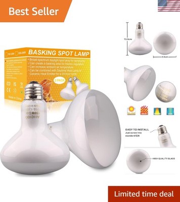 UVA 150W Basking Light Bulb - 2-Pack Perfect for Bearded Dragons and Lizards