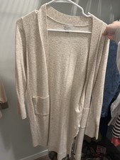 A New Day Women's Duster Cardigan Long Sleeve Sweater Taupe Size M