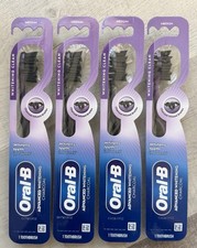 LOT OF 4 Oral-B Charcoal Toothbrush MEDIUM Bristles Whitening