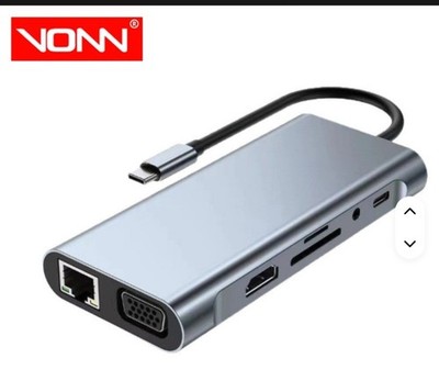 USB C HUB, Dockingstation, 11-in-1 USB C Adapter mit 4K-HDMI, VGA, USB 3.0 LAN