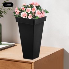12 Pcs Black Plastic Flower Buckets, Flower Display Buckets, Wedding Flower Disp