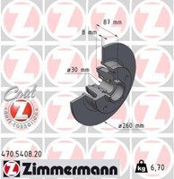 2X Zimmermann Bremsscheibe Bremsscheiben Satz Bremsen Coat Z Hinten 470.5408.20