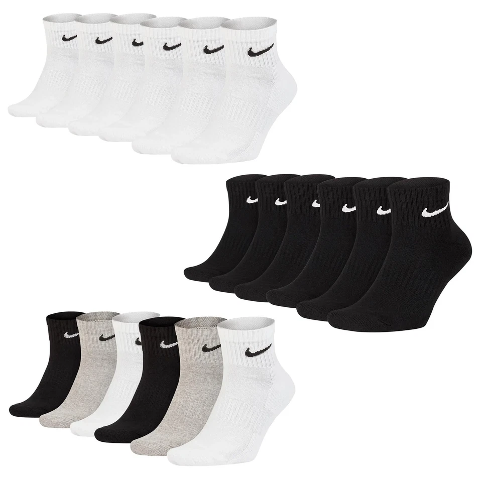 Nike Unisexe 6er Paquet Chaussettes - Everyday, Coton Amorti Cheville, Einfarbi - Photo 1/1