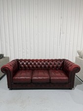 Oxblood Leather Chesterfield 3 Seater Sofa DELIVERY AVAILABLE!