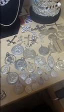 Random Sterling Silver Pendants (St Christopher & Crucifixes) Choose By Weight!