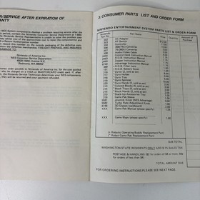 Nintendo Entertainment System NES Control Deck Console Instruction Manual Only