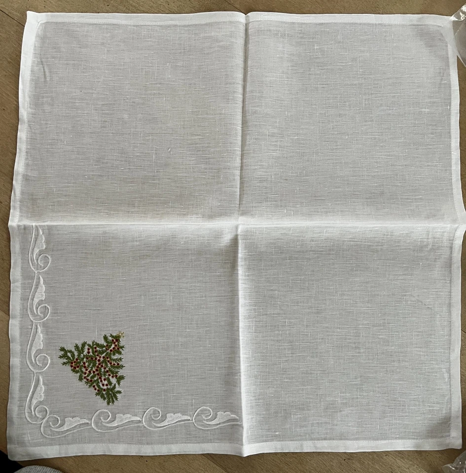 Schweitzer Linen Merry Merry Collection gorgeous set of twelve 20" napkins NEW - Image 4 of 4