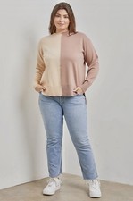 Plus Size Colorblock Sweater