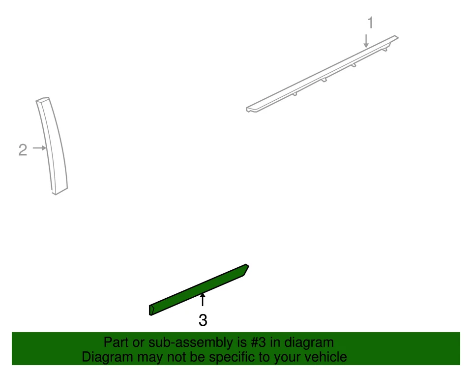 Genuine GM Driver Side Rear Door Center Molding 89024129 Foto 2 de 2