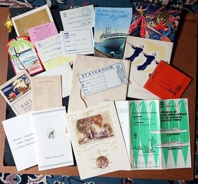 Vintage Lot 1930s-1970s of Steamship & Ocean Liners Travel Ephemera