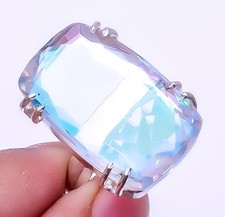 Aqua Rainbow Mystic Topaz 925 Sterling Silver Handmade Ring Adjustable R545