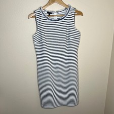 Talbots Navy White Striped Sleeveless Shift Dress 4
