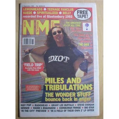 WONDER STUFF NME MAGAZINE SEPT 11 1993 - MILES HUNT  COVER + FEATURE INSIDE UK