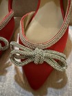 A New Day Rhinestone Bow Satin  Slip On Flat Sz 6 Red Slip On Shoes — photo 7