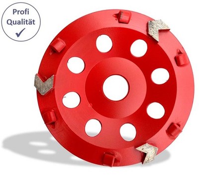 Diamantschleiftopf Schleifteller Topf PKD 125, 180 mm Estrich Farbe Profi