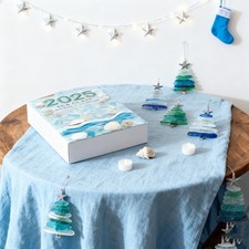 24 Days Christmas Tree Advent Calendar Made from Sea Glass Coastal Theme