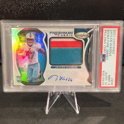 2021 Certified Freshman Fabric Jaylen Waddle RPA Dolphins PSA 9 Auto 10 /249